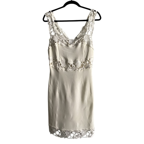 Jessica McClintock Dresses & Skirts - Jessica McClintock Vintage Floral Lace Bridal Cream LWD Dress